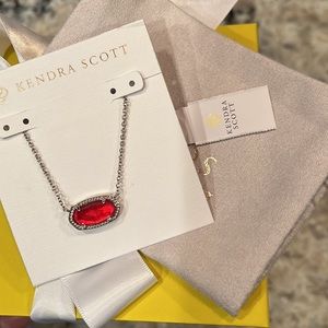 Kendra Scott Elisa silver/ red illusion NWT